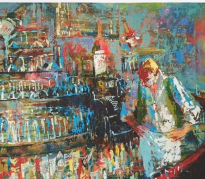 LeRoy Neiman EL MIXOLOGISTA Bartender Vintage Arte Impresión Libro 49 Foto 1 de 4