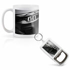 Mug & Bottle Opener-Keyring-set - Black Sports Car Supercar   #16473