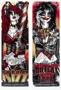 RHYS COOPER - KISS - MÖTLEY CRÜE - DOUBLE POSTER - SILSCREEN - SIGNED + NUMBERED - Picture 1 of 9