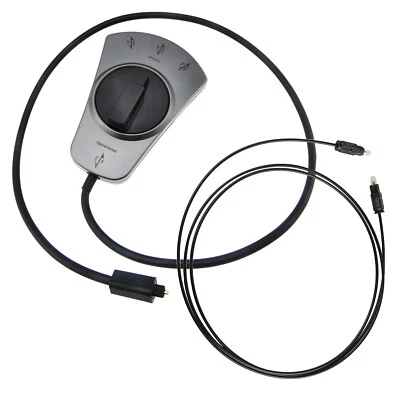 Fiber Optic Audio 3 Way Splitter Knob Switch Input Output Selector Cable Adapter - Image 1 of 4