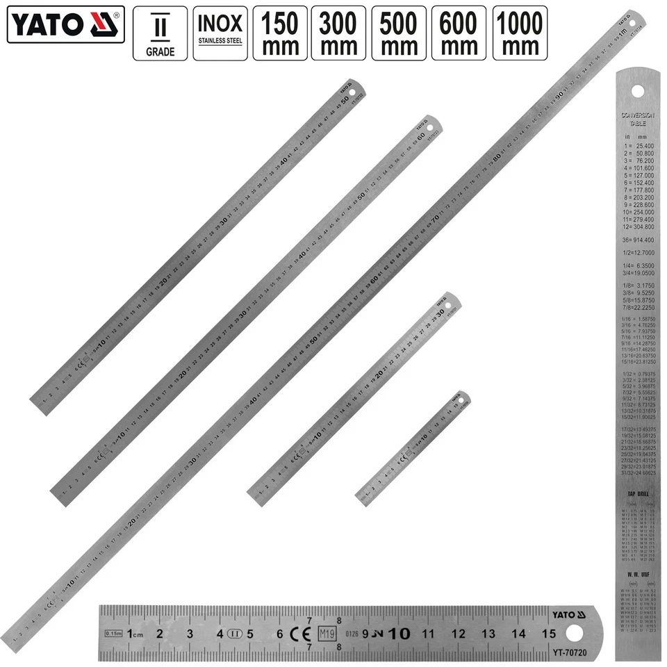 Lineal Metalllineal Werkstattlineal 15 bis 100 cm Edelstahl Stahllineal Maßstab - Bild 1 von 2