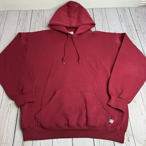 Sudadera con Capucha en Blanco Deportiva Discus De Colección Para Hombre Mediana Granate Años 90 - Imagen 1 de 14