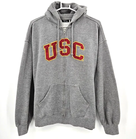 Heritage USC Trojans Size XL Full Zip Hoodie Sweatshirt Gray BMVN8 6LHG Cover