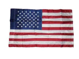2x3 Embroidered USA American Pole Sleeve 210D Sewn Nylon Flag 2'x3' (USA MADE) - Picture 1 of 7