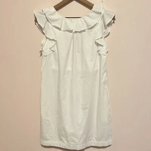J. nuova con etichetta Abito Crew Crewcuts bambina bianco con volant taglia 14 stile C3809 - Foto 1 di 8