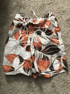 Joe Boxer Men’s Swimsuit Medium Flora Orange/white/Brown New Tag - Picture 1 of 5