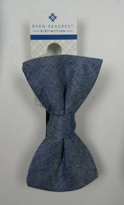 RYAN SEACREST DISTINCTION Sardina Seasonal Solid Blue Bow Tie NEW - Image 1 of 2