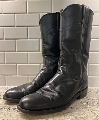 Justin Women's Size 5.5 Black Roper Boots Round Toe Western Cowboy L3703 GUC - Image 1 of 4