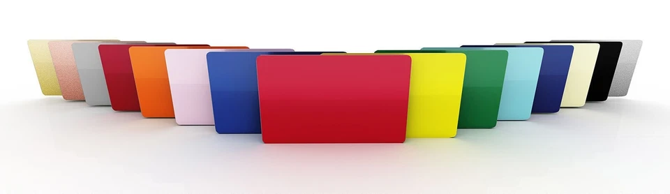 Blank PVC CR80 Coloured Cards 760 Micron Thick - 15 Colours Available Free P&P
