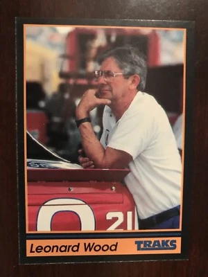 1991 Traks #62 - Leonard Wood - Crew Chief - Citgo Ford - Wood Brothers - Image 1 of 2