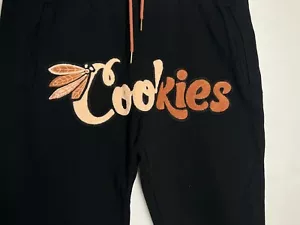 Cookies Sweatpants 2XL Black Joggers with Brown logo & Drawstring - Men’s - Picture 1 of 5