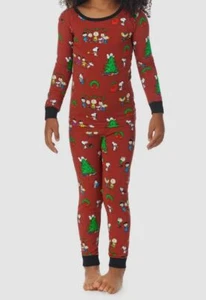 $44 BedHead Pajamas Kid Girl Red Christmas Peanuts Holiday Pajama Set Size 12 - Picture 1 of 4