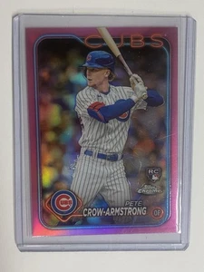2024 Topps Chrome - Pete Crow-Armstrong #16 Pink Refractor (RC) Chicago CUBS - Picture 1 of 6