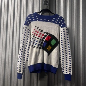 Microsoft Windows 95 Suéter Para Hombres Mediano Retro Feo Navidad Vacaciones Tejido Logo - Imagen 1 de 9