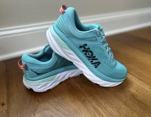 HOKA Bondi 7 Aquarelle Womens Sz 9 Athletic Running Training Shoes Sneakers - Picture 1 of 17