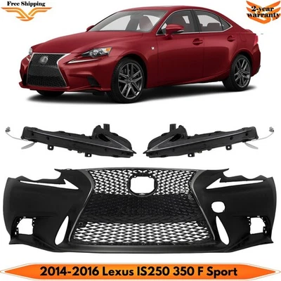 Front Bumper Cover Primed & Signal Lights For 2014-16 Lexus IS250 IS350 F Sport Foto 1 de 4