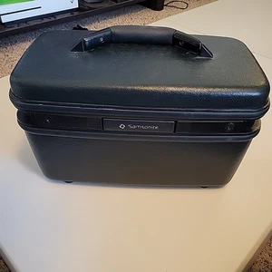 Samsonite Silhouette 5 Black Train Case Luggage Vintage 90s Cosmetic Mirror - Picture 1 of 12