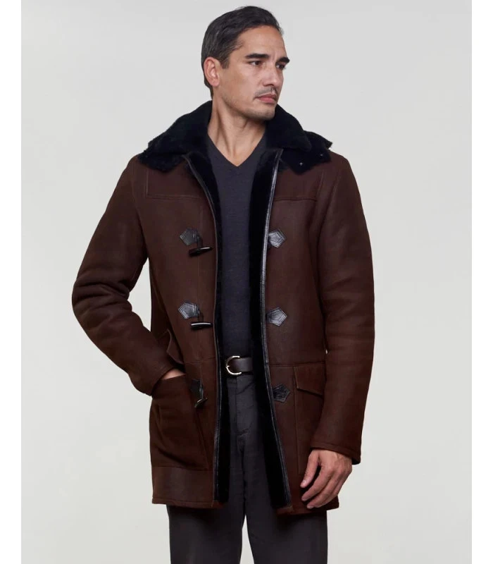 FRR Men's Genuine Leather Shearling Sheepskin Coat M $1000 New With Defects - Image 1 of 4