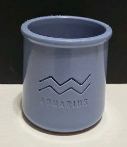 La Fermiere Zodiac Yogurt Terra Cotta Pot Aquarius Blue Periwinkle Blue 3" Decor - Picture 1 of 4
