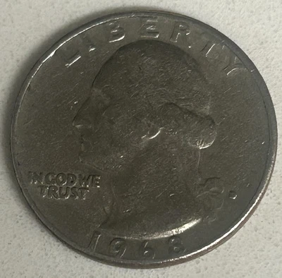 1968 D Washington Quarter Filled Mint Mark - Image 1 of 3