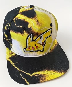 One Size Pokemon Pikachu SnapBack Hat  - Black /Yellow Excellent Condition - Picture 1 of 5