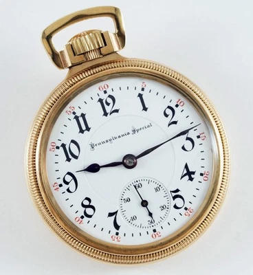 ILLINOIS PENNSYLVANIA SPECIAL 21 JEWEL 16S 2-TONE RARE RAILROAD POCKET WATCH - Image 1 of 4