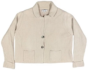 G.H. Suéter para mujer Bass & Co. tejido con cable beige con botones talla XL - Imagen 1 de 10