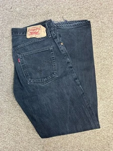 Levis Vintage 90s Mens Size 32 Black Denim Jeans 501 Straight W32 L32 Bottoms - Picture 1 of 8