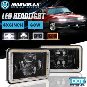 Pair 4x6" LED Headlight High-Low Turn Signal for Mercury Cougar Marquis 1977-86 - Picture 1 of 12