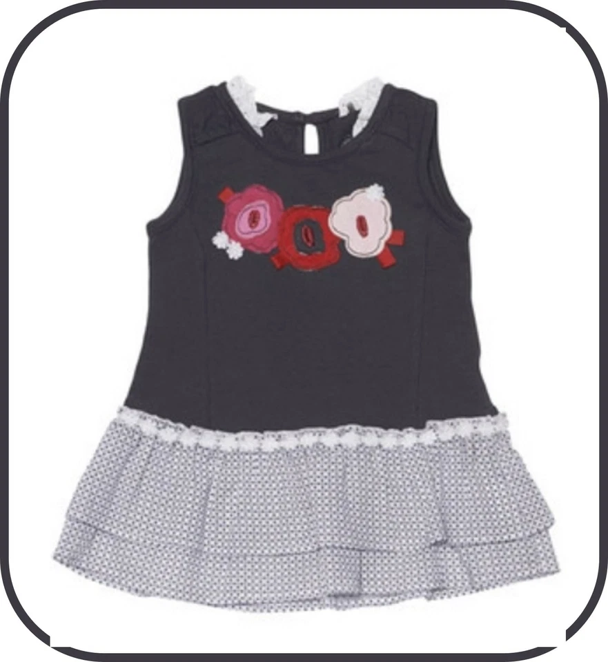 NWT Deux Par Deux Navy Blue Flower Dress 2T 3T Foto 1 de 1