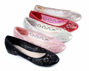 5 Color Fashion Blink Rhinestone Cute Narrow Wedding Womens Ballet Flats Shoes - Picture 1 of 7