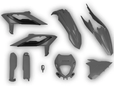Beta RR 2023 2024 Plastics kit + Fork guards Quantum gray - Image 1 of 4