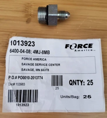 6400-04-08 JIC 1/8" to ORB 1/2" Hydraulic Straight Connector Fitting - Image 1 of 4