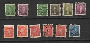 Canada 1950-51 George VI un lot de 12 timbres oblitérés /TR9999zh - Imagen 1 de 1