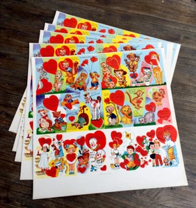 "Lote de 5 hojas de tarjetas de crupier de tarjetas de San Valentín de colección de la década de 1950 18"" x 18" - Imagen 1 de 4