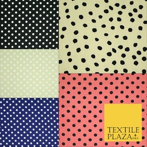 "Tela de vestir de poliéster con manchas de lunares pequeñas de 5 mm con manchas de lunares impresas crepe manchas 58" - Imagen 1 de 28