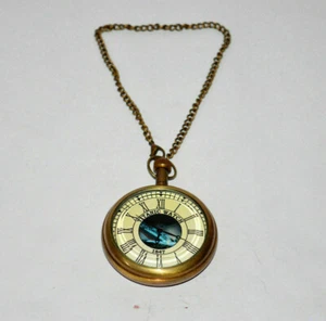 Vintage Antique Brass Pocket watch Victoria 1847 with Leather Box Occasion Gift - Picture 1 of 5