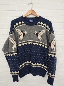 Vintage Woolrich 100% Wool Knit Wildlife Ducks Sweater Pullover Men's Size M??  - Picture 1 of 11