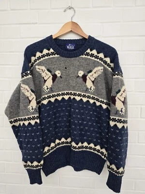 Vintage Woolrich 100% Wool Knit Wildlife Ducks Sweater Pullover Men's Size M??  - Image 1 of 4