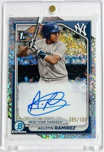2024 Bowman Chrome Agustin Ramirez 1st MINI DIAMOND Refractor AUTO Marlins /100 - Picture 1 of 3