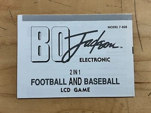 BO JACKSON FOOTBALL AND BASEBALL LCD HANDHELD GAME INSTRUCTIONS - Picture 1 of 4