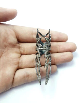 Anillo con racimo de diamantes pavé natural plata de ley 925 fino regalo su joyería Foto 1 de 4