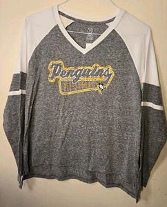 Pittsburgh Penguins NHL Women's Long Sleeve V-Neck Shirt Size Medium 8/10 New - Picture 1 of 9