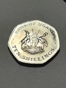1987 Uganda 10 shillings Gem BU #20040 - Picture 1 of 2
