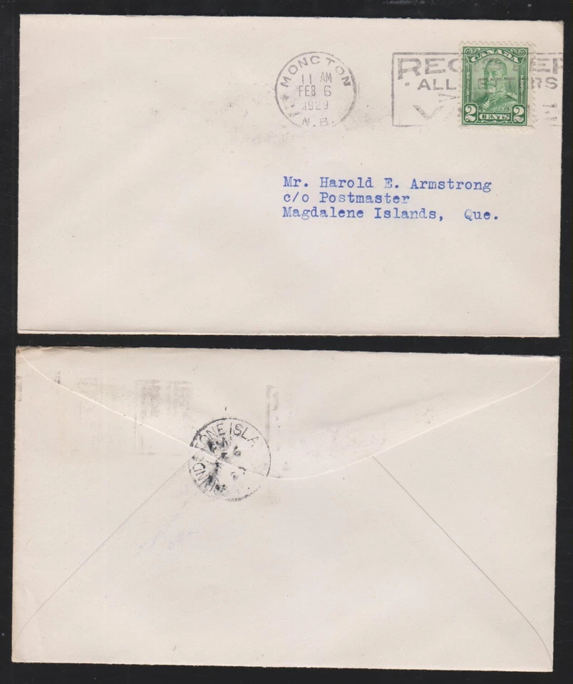 Canada First Flight Moncton to Grindstone Island, Feb 6 1929 AMCN2 #2911 - Image 1 of 1