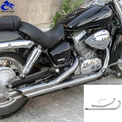 Polish Muffler Exhaust System Pipes Silencers for HONDA Shadow Aero VT750 VT400 - Image 1 of 4