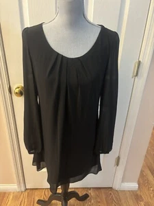 My Michelle Black Lace Back Dress Minimalist 3/4 Sleeve Women's Size Small - Picture 1 of 5