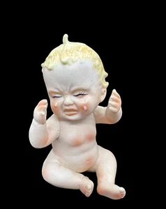Vtg 1950s NORCREST BISQUE CRYING KEWPIE PIANO BABY BISQUE FIGURINE 4.75"T # F470 - Picture 1 of 7