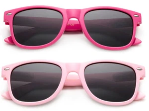 Gafas de sol para niños polarizadas niñas marco rosa lindas clásicas retro 1-6 años UV 100% - Imagen 1 de 10