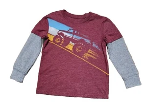 T-shirt bambino ragazzo Jumping Beans taglia 4T maniche termiche Monster Truck - Foto 1 di 7